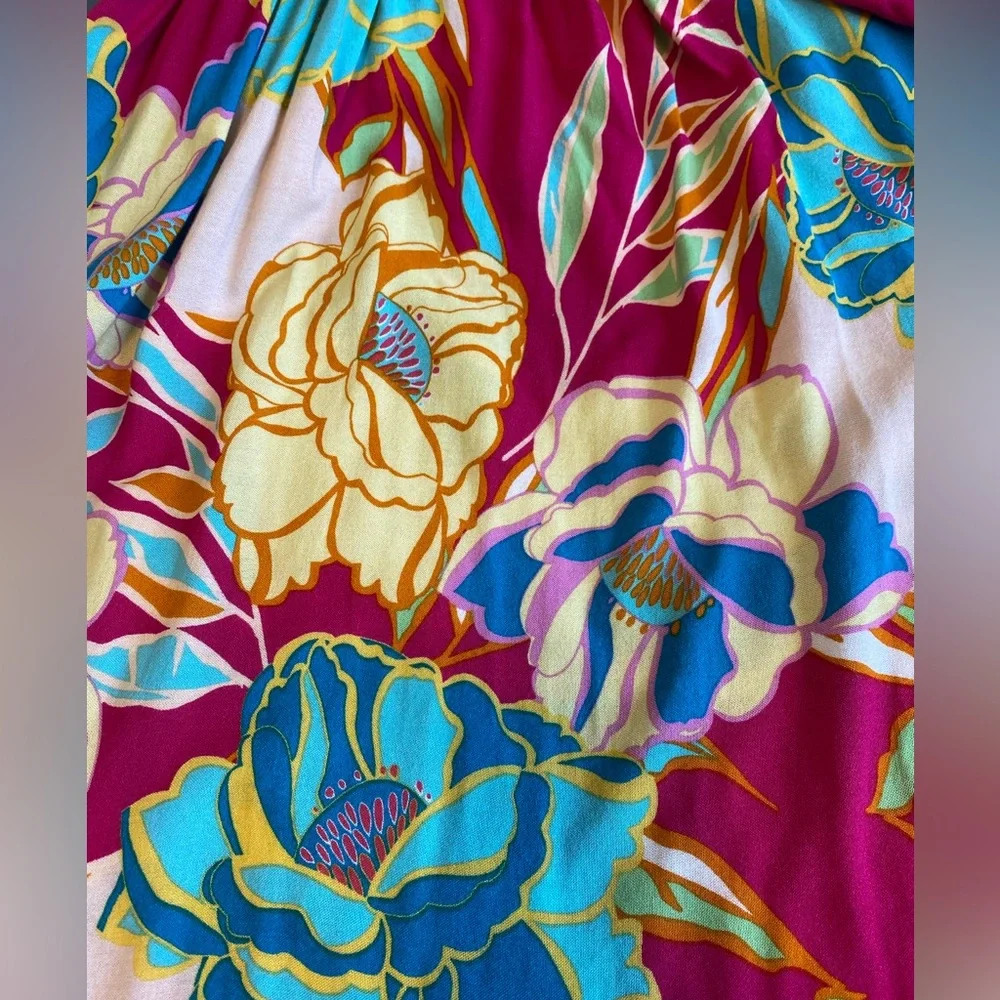 ODDI Women’s Floral Pink Blue Yellow Dress Size 1XL - Picture 10 of 10